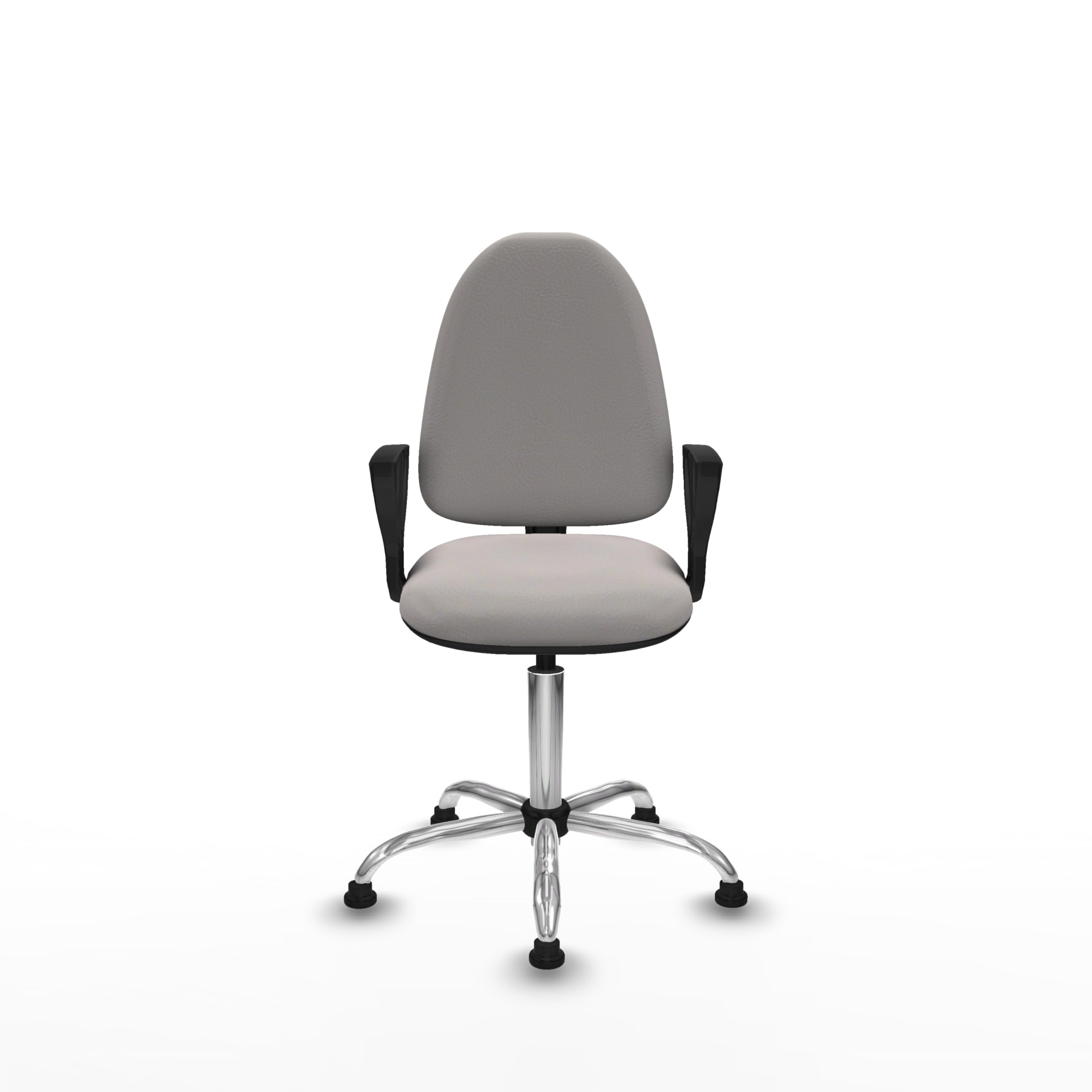 Piqueras y Crespo - Silla de Escritorio Blanca sin Ruedas Aýna con Brazos Fijos. Equipado con Contacto Permanente de Doble Maneta y Espuma de Corte. Blanco
