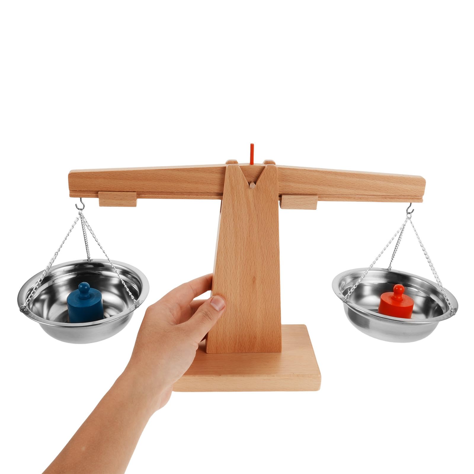ifundom 1 Juego de balanza de Madera de Juguete para niños - Balanza educativa con Plato Giratorio - Juguete Stem para preescolares y niños pequeños