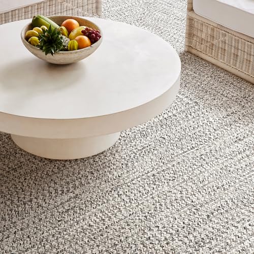 Image of Handmade Cotton Braided 4x4 feet Throw Rug - Washable, Low Pile Reversible Floor Mat for Bedroom, Kitchen, Entryway & Living Room - Eco-Friendly Woven Carpet - (Light Grey Round, Round)