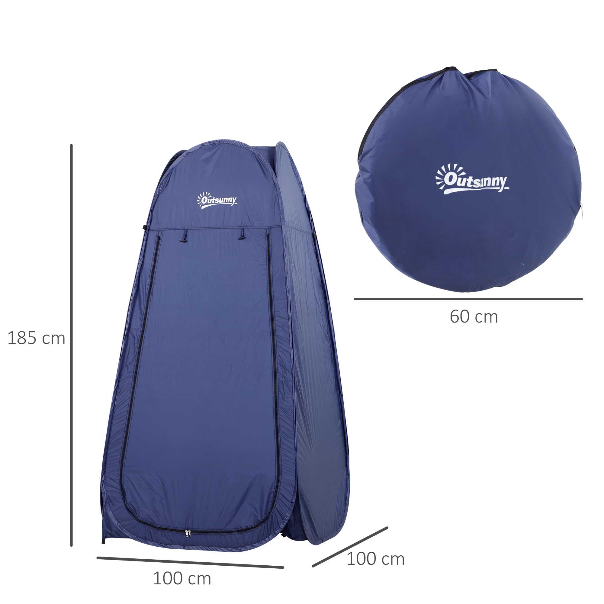 Outsunny Tenda da Doccia Pop Up Impermeabile 100x100x185 cm