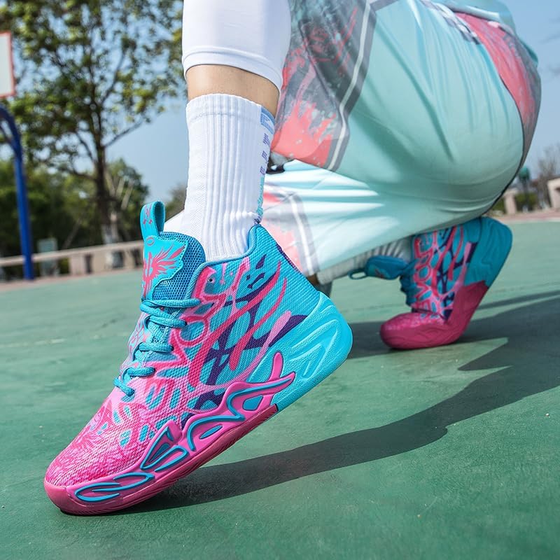 Basketball Shoes for Womens Mens Colorful Volleyball Fashion High Top Breathable Lightweight Grip Indoor Outdoor Sport Sneakers for Unisex - Image 7