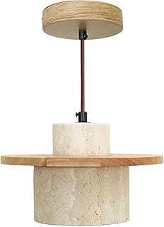 Nordic Pendant Light Natural Yellow Travertine Lamp Simple Wabi Sabi Lam...
