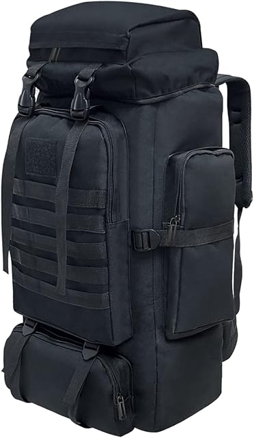 Vaupan Hiking Backpack, 80L Camping Backpack, Waterproof Large Outdoor Sport Travel Daypack Molle Rucksack for Men Women