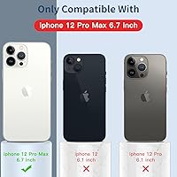 Vista 6 de FUNMIKO Funda diseñada para iPhone 12 Pro Max con protector de pantalla, protección mejorada del lente de la cámara, funda protectora de silicona