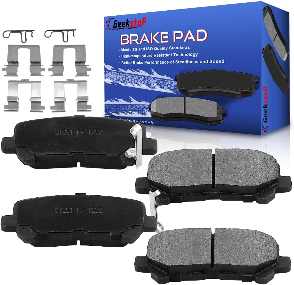 Rear Ceramic Brake Pads for 2009 2010 2011 2012 2013 2014 2015 Honda Pilot, 2011-2017 Honda Odyssey, 2007-2013 Acura MDX, 2010-2013 Acura ZDX Rear Brake Pads Set