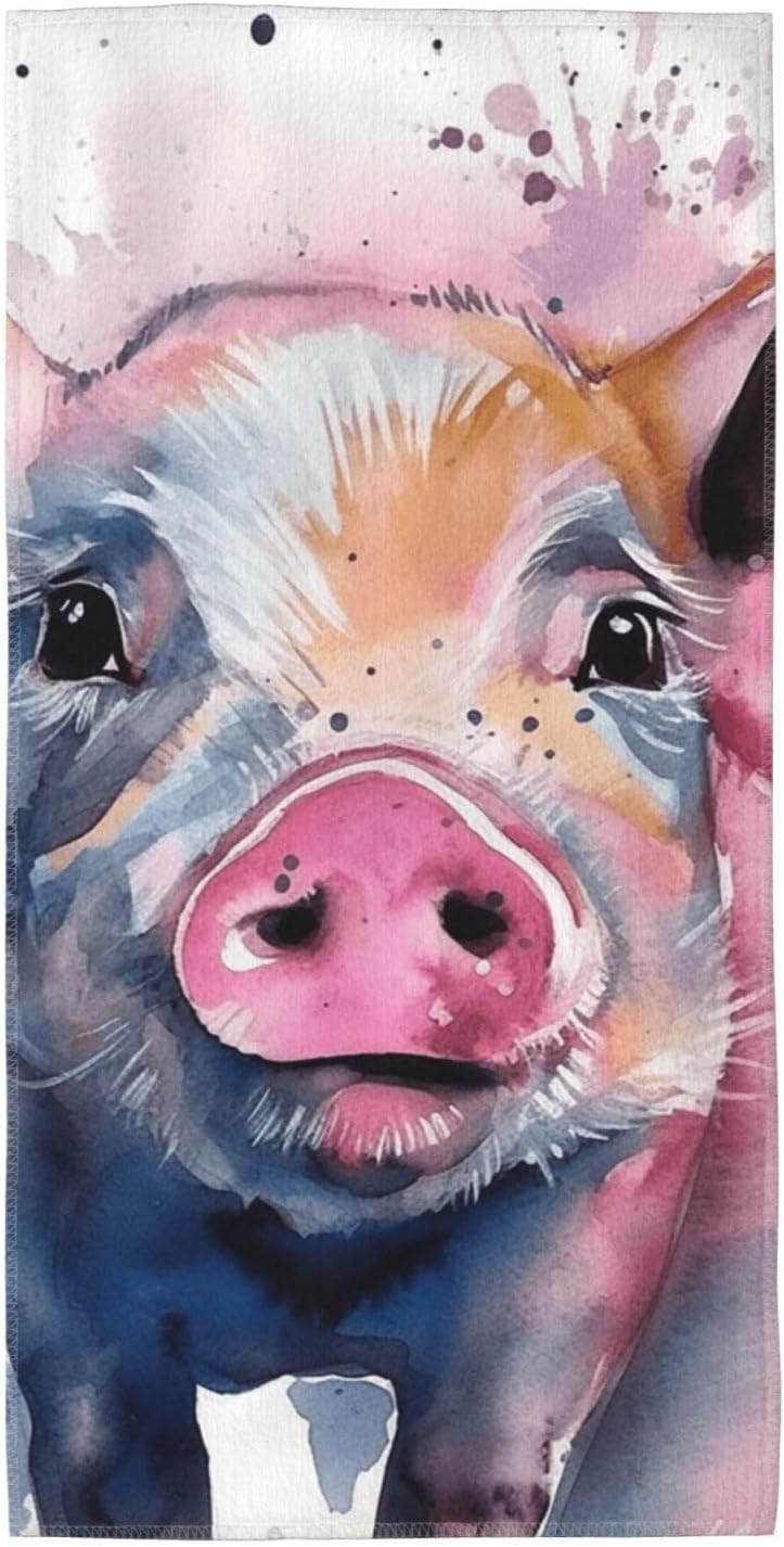 Hand Towels for Bathroom, Soft Absorbent Bath Towels Decorative Guest Towel Microfiber Face Towel Smiling Kitchen Dish Towels for Home Hotel Gym Spa Yoga 12″X24″