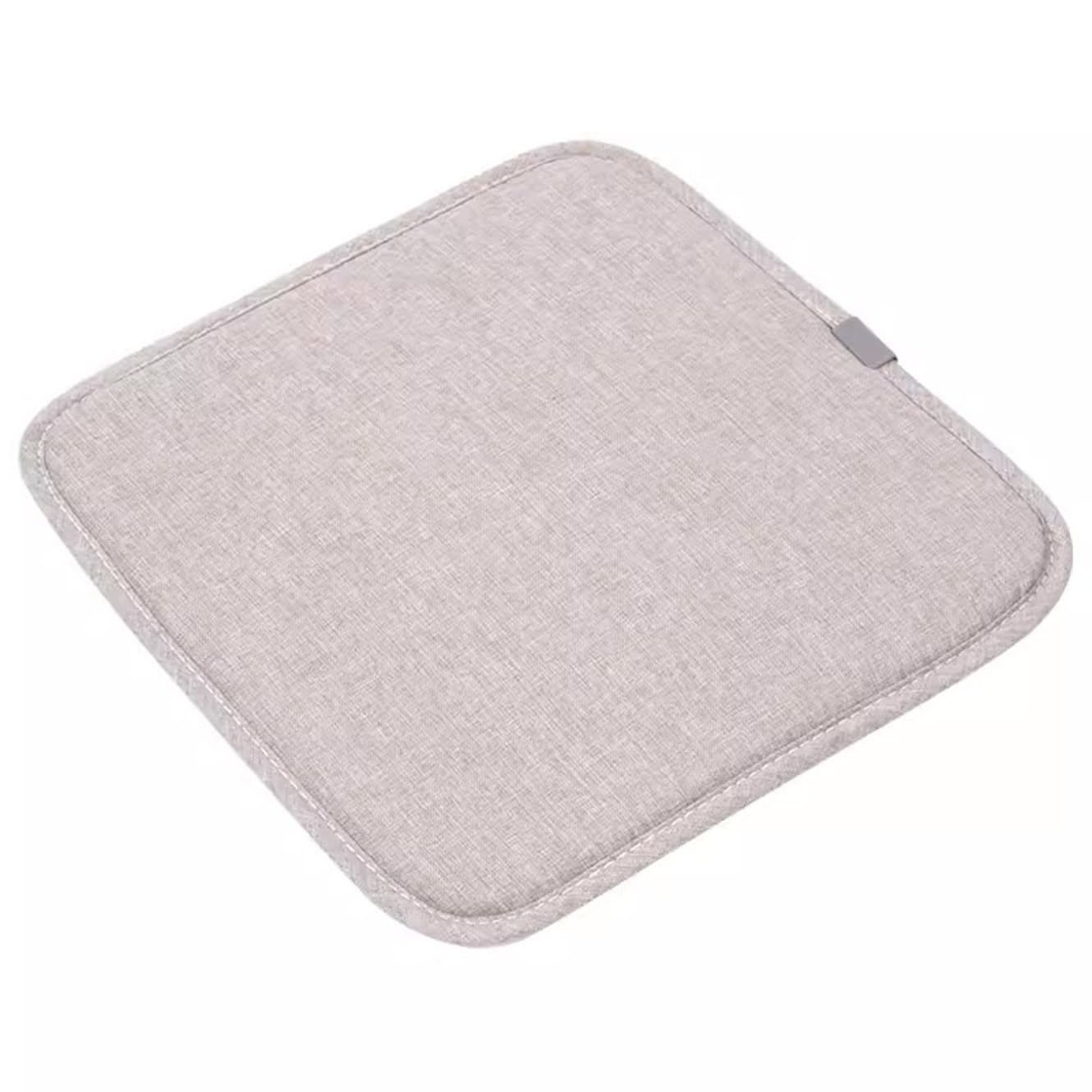 Rr tianshi 2PCS Dining Chair Stool Seat Cushion Pads,Portable Square Non-slip Buckle Stool Seat Pad Chair Mat for Home Garden Indoor Outdoor (35x35cm,Beige)