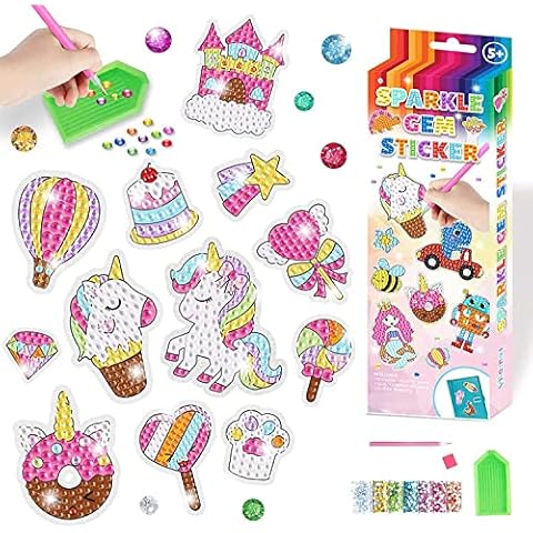 DIY Children's Free Stick Cartoon Diamond Painting, 2022 New Cartoon Diamond Painting Stickers Kits for Kids,Gem Diamond Painting Kit,Stickers Arts Cartoon Diamond Painting Stickers for Girls Boys (B) Cover