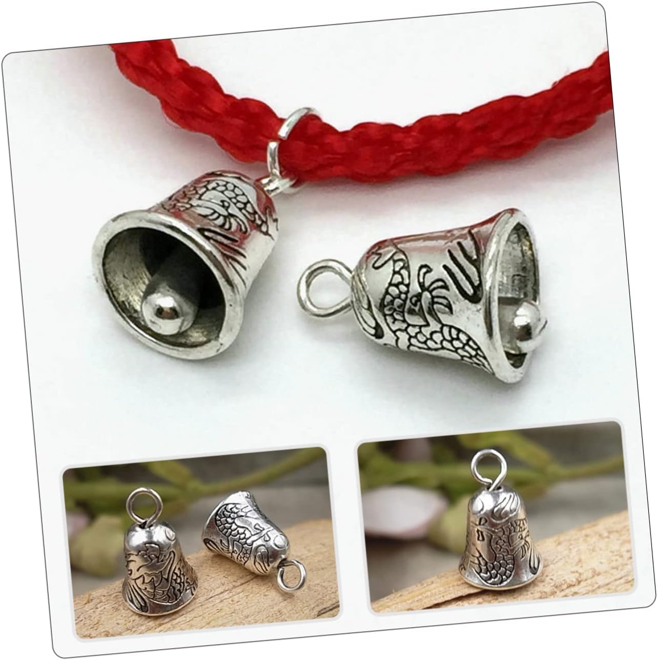 50pcs Mini DIY Craft Bells Xmas Alloy Bell Pendants for Jewelry Making