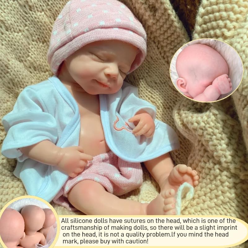 Muñeca bebé reborn de cuerpo completo de silicona 13 pulgadas miniatura 3