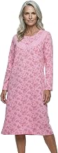 Zeitlos Helene Women's Long-Sleeved Nightdress with Chrysanthemums M-6XL Sleep Shirt Small Button Placket with Ruffles on the Chest