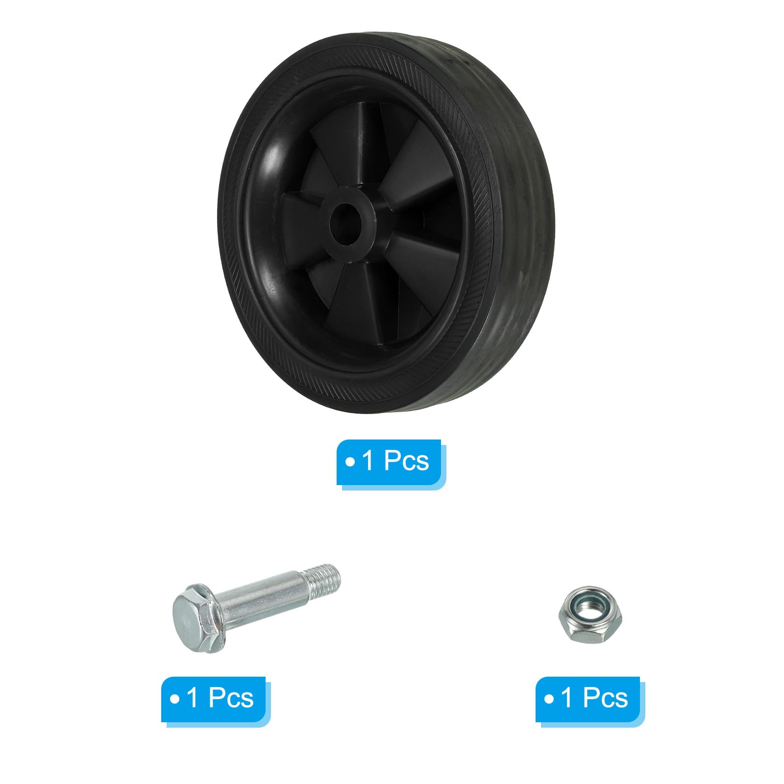 PATIKIL 4,5/115mm luchtcompressor wielen, 2 stuks rubberen wielen Universele vervangstukken voor luchtcompressor wielen met 0,5/13mm diameter compressor accessoires voor eenvoudige mobiliteit, zwart