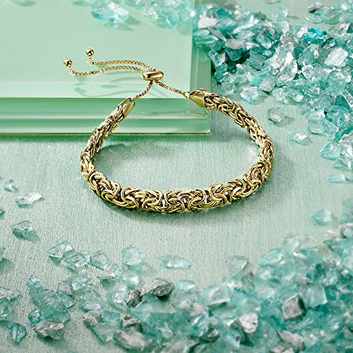 Ross-Simons 18kt Gold Over Sterling Silver Byzantine Bolo Bracelet4
