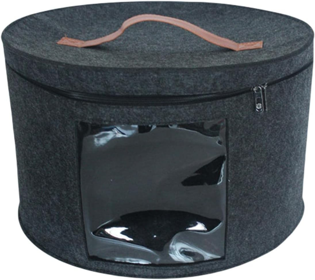 Enakshi® Hat Box Storage Bin Stackable Hat Storage Box for Closet Clothes Toy Storage Black Large |Home & Garden | Household Supplies & Cleaning | Home Organization | Storage Bins & Baskets