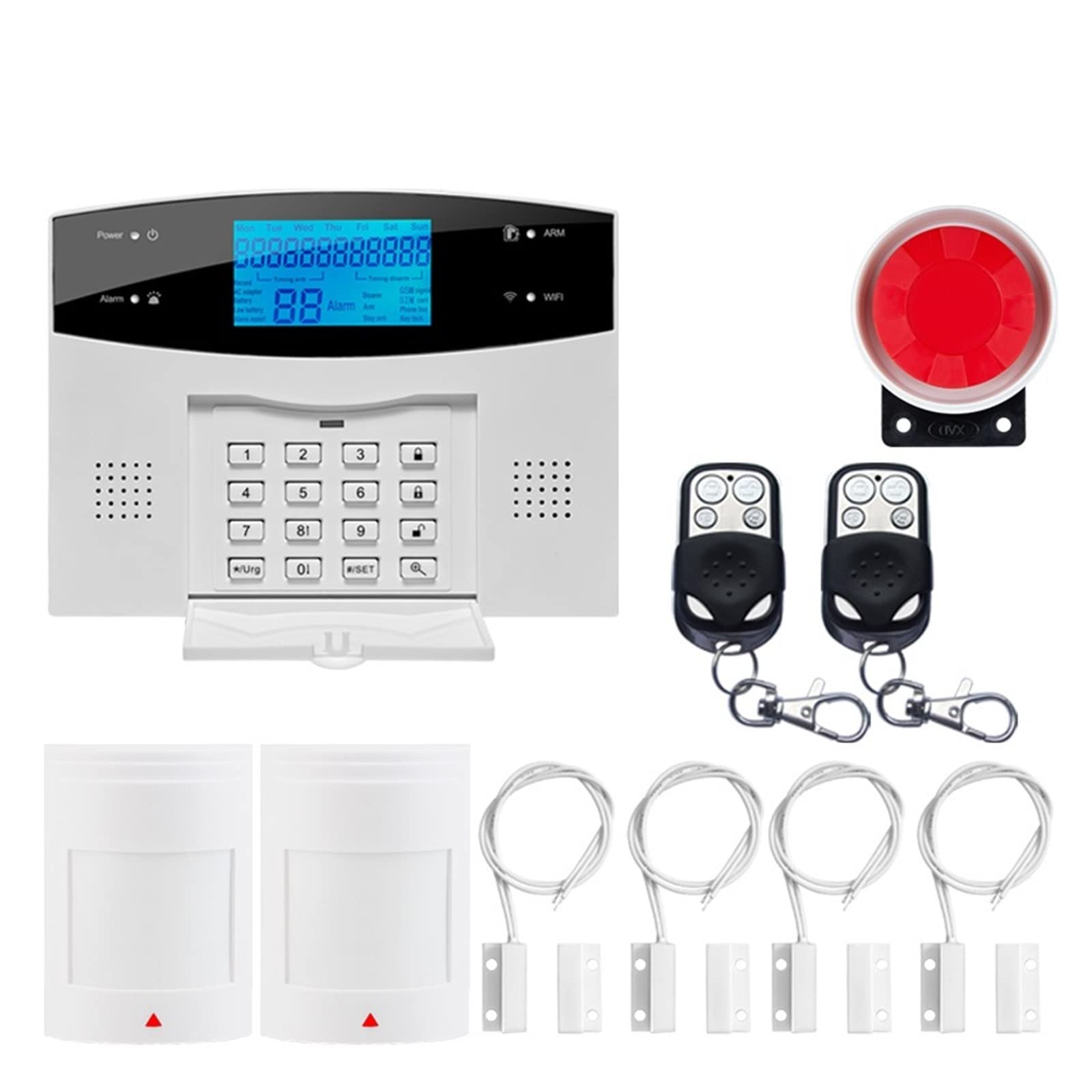 Tuya WiFi GSM Système d'alarme 433 MHz Alarme DURMEUR Alarme ET MÉDEUR ET DE DÉTECTOYAGE RFID TFT Clavier Tactile
