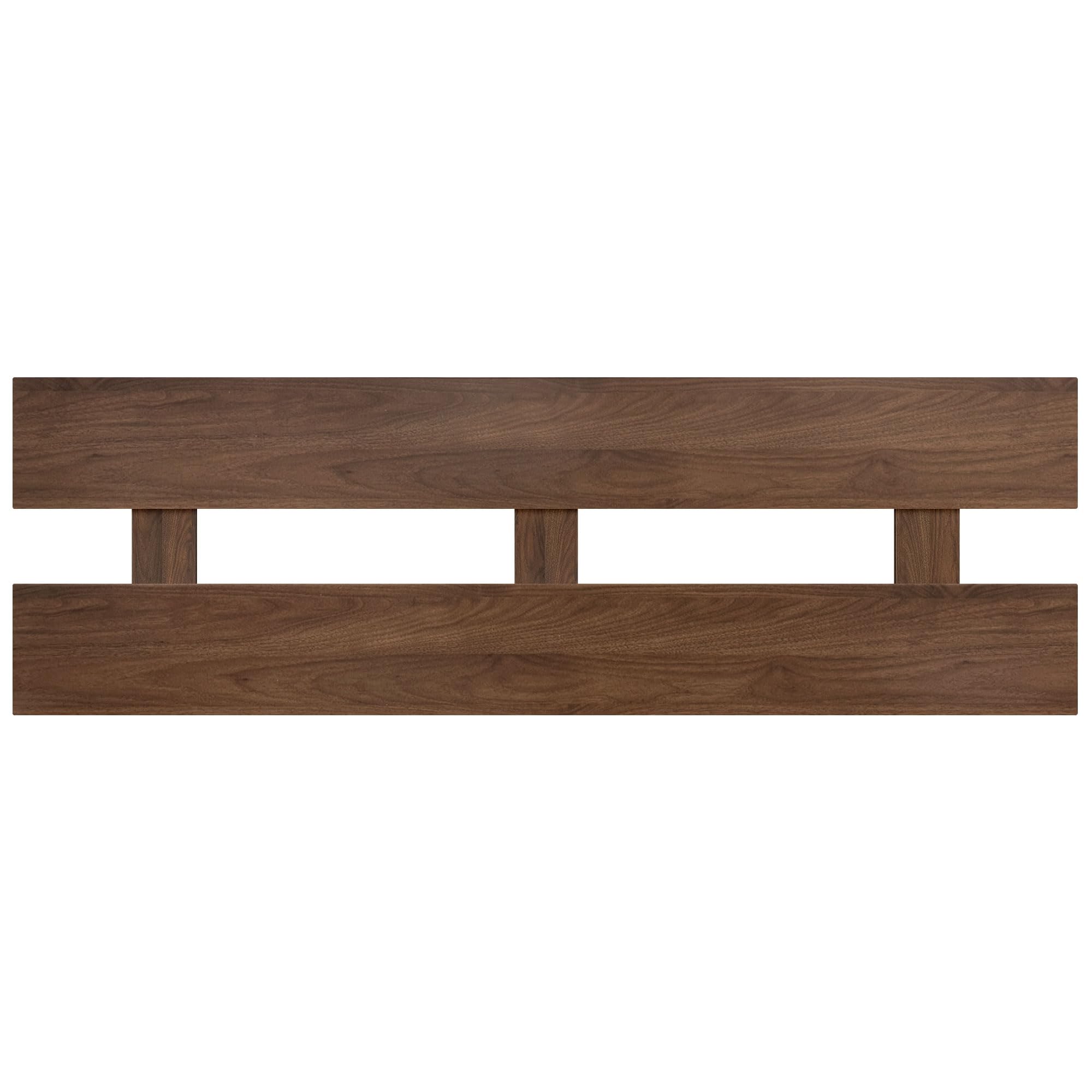 DHOME Cabecero de Madera reciclada DM Horizontal Estilo Valla Cama Palets Herrajes incluidos (150x46, Nogal)