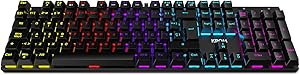 KROM KASIC – RGB Mechanical Gaming Keyboard with Red Switches, Spanish Layout, Rainbow Backlight, 25 Anti-Ghosting Keys an…