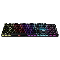 KROM KASIC – Tastiera da gioco numerica meccanica RGB Rainbow, modalità di gioco, scambia WASD e tasti di direzione, Windows Vista, Windows 7, 8, 10, USB, layout spagnolo, nero