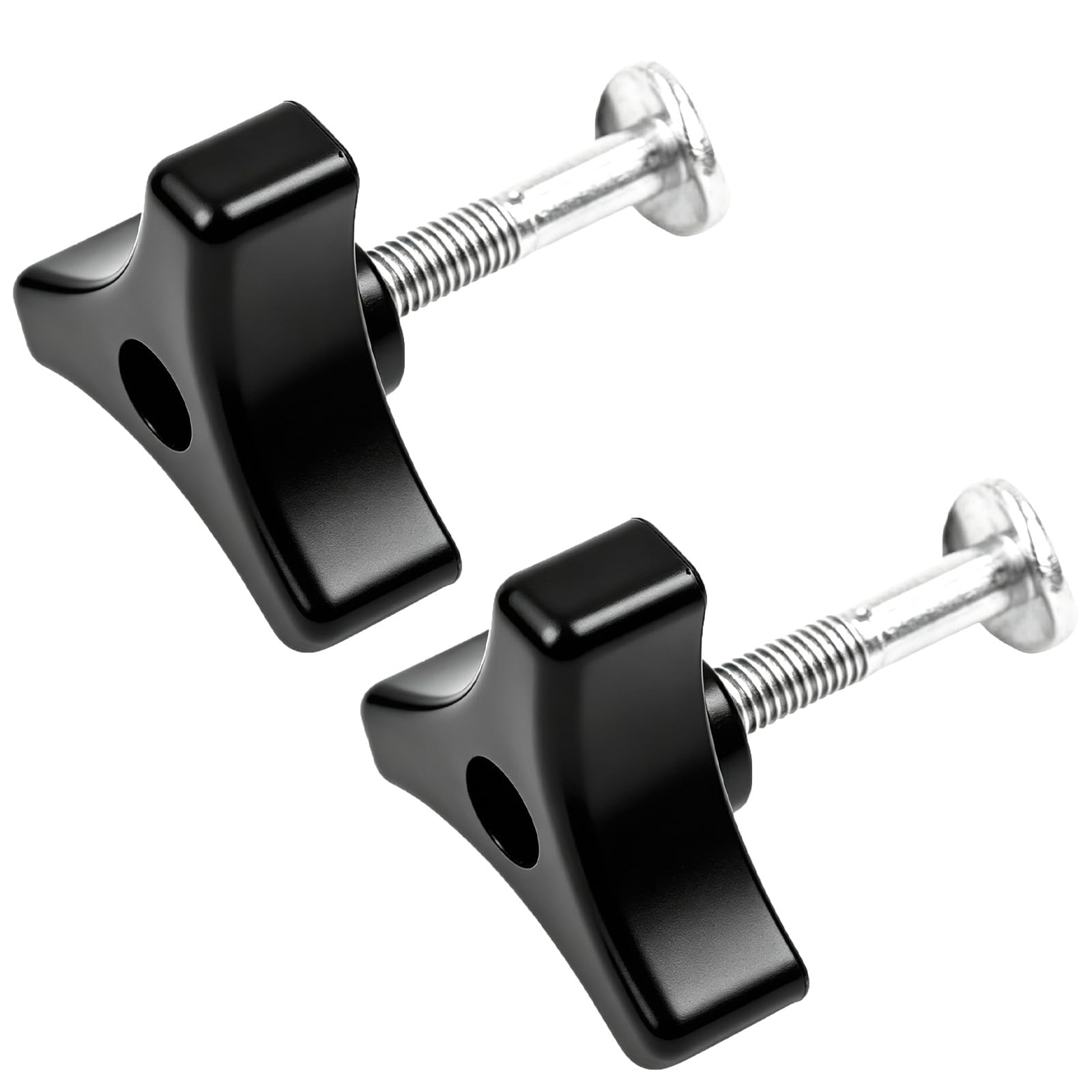 Qwrqwr Lawn Mower Handle Bolts Triangle Handle Knob Kit 2 Sets ABS Plastic & Galvanized Steel, Rust-Proof Tool-Free Replacement Parts for Walk-Behind Lawnmower Handles