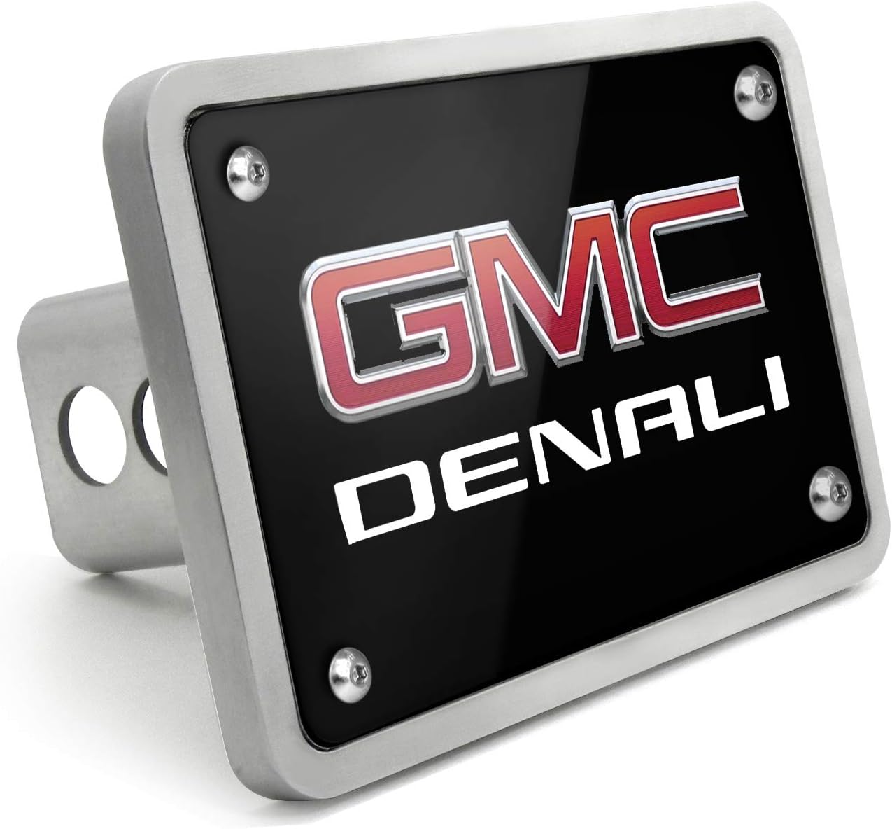 iPick Image for GMC Denali UV Graphic Carbon Fiber Look Plate Billet Aluminum 2 x 2 inch Plug Tow Hitch Cover - Official Licensed