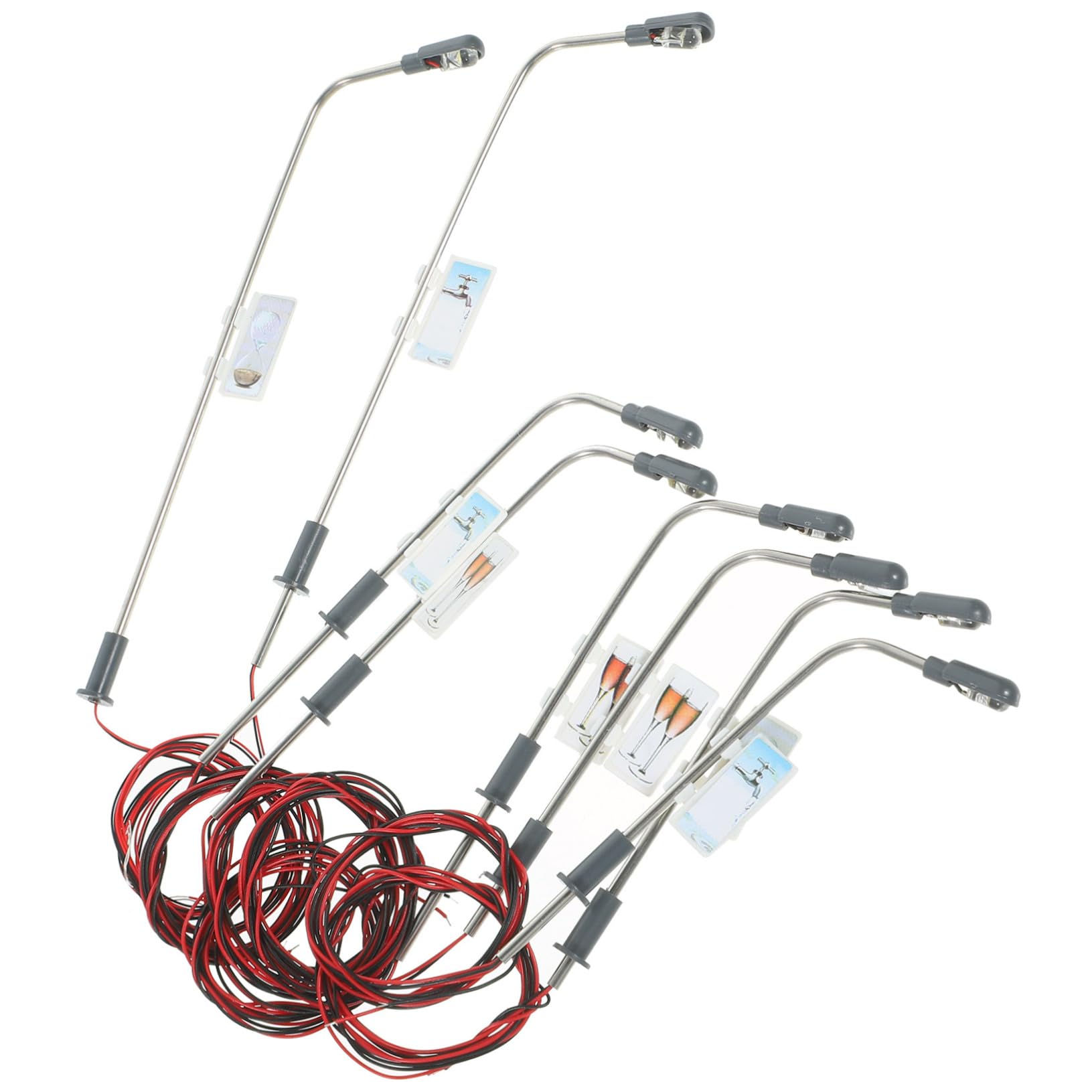 SEWACC 15pcs Model Street Light Set Single Miniature Post Lights for n Scale 1/100 Scale Model Lampposts