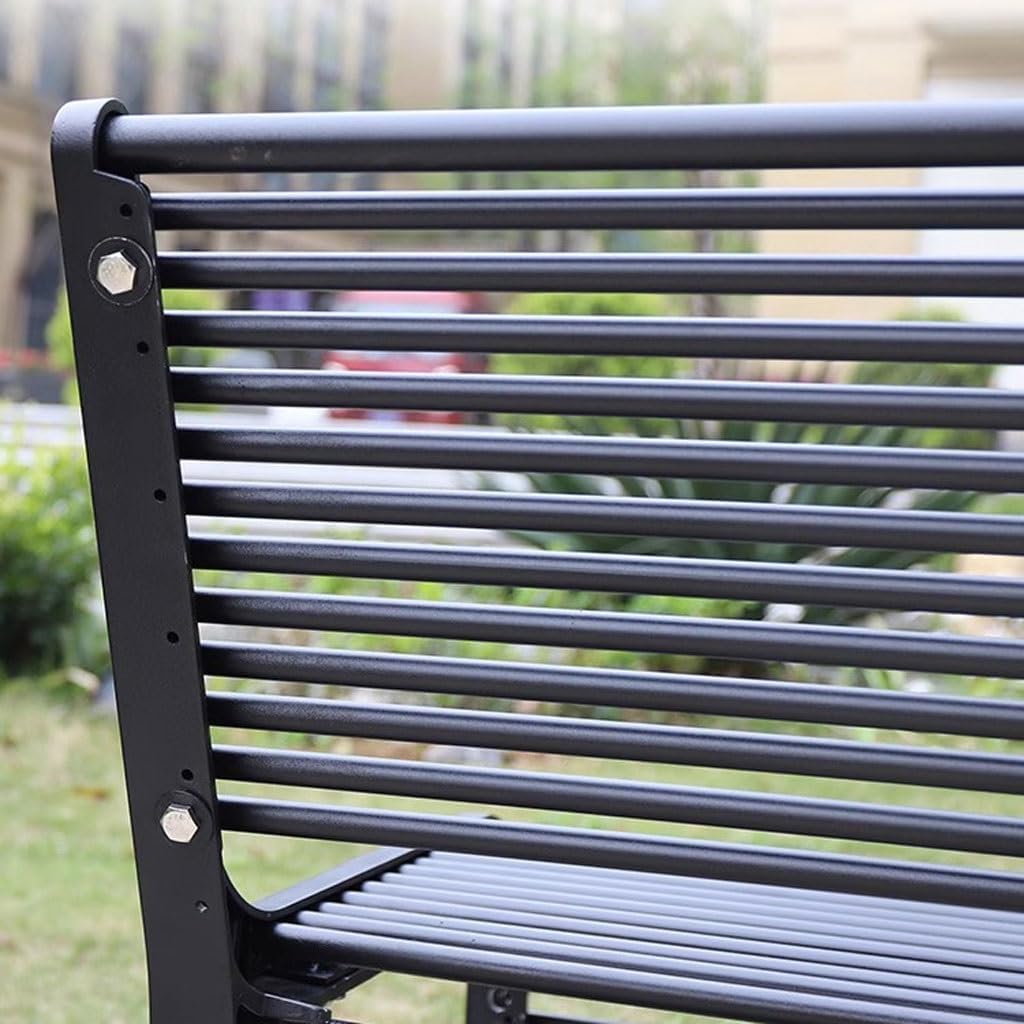 Patio Benches for Outdoors Park Outdoor Bench Square Community Double Backrest Iron Leisure Seat Garden Benches for Outdoors