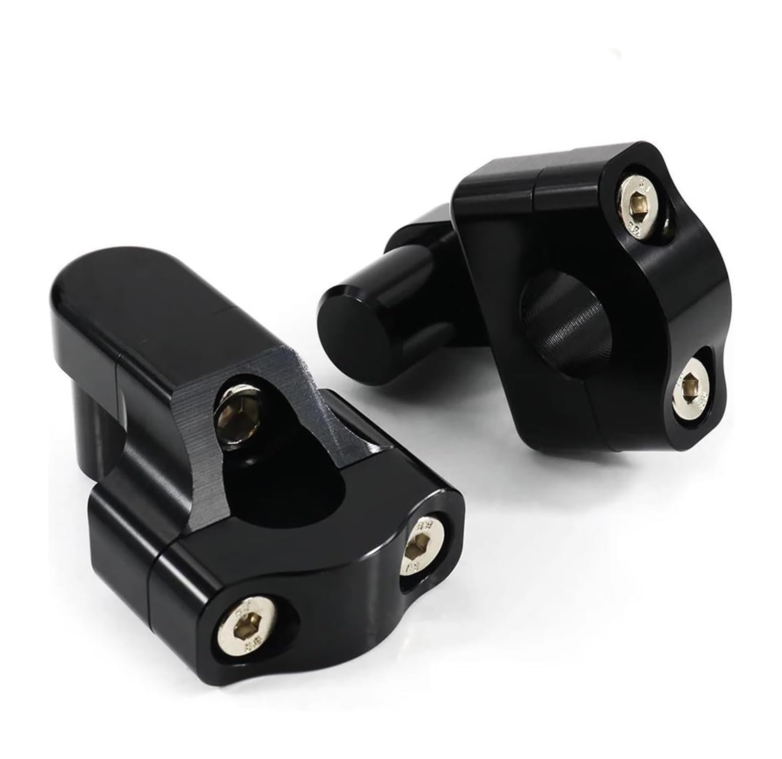 Elevadores De Manillar Giratorios De Aluminio CNC para Motocicleta Universal De 22mm Y 7/8" Elevadores De Manillar para Motocicleta Alzas Manillar Motocicleta(Negro)