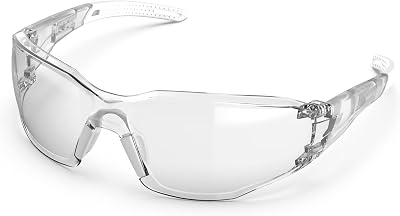 TOREGE Gafas protectoras transparentes – Merluza ajustable, antivaho y antiarañazos, ligeras con agarres de goma antideslizantes – Cumple con ANSI Z87