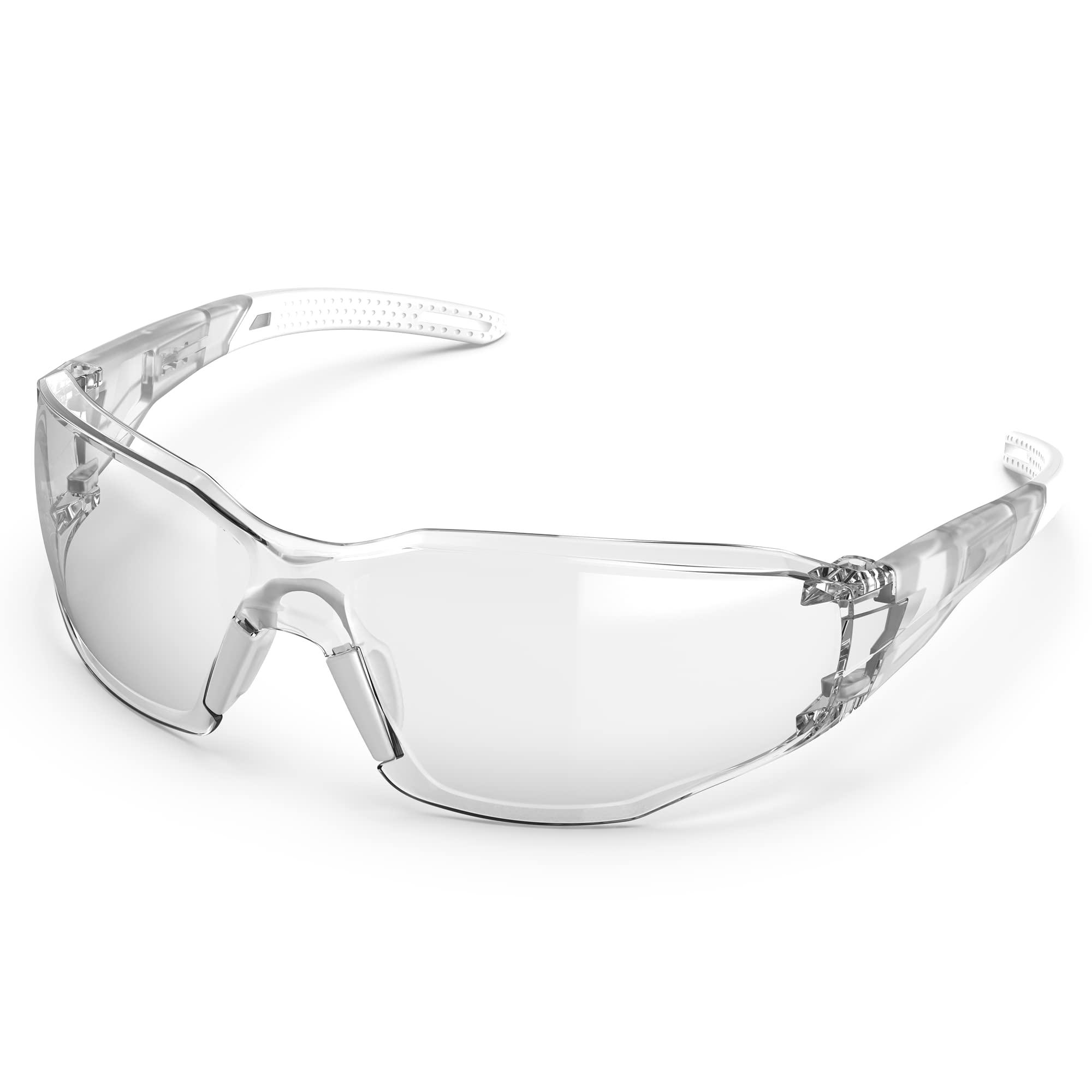 TOREGE Gafas protectoras transparentes – Merluza ajustable, antivaho y antiarañazos, ligeras con agarres de goma antideslizantes – Cumple con ANSI Z87