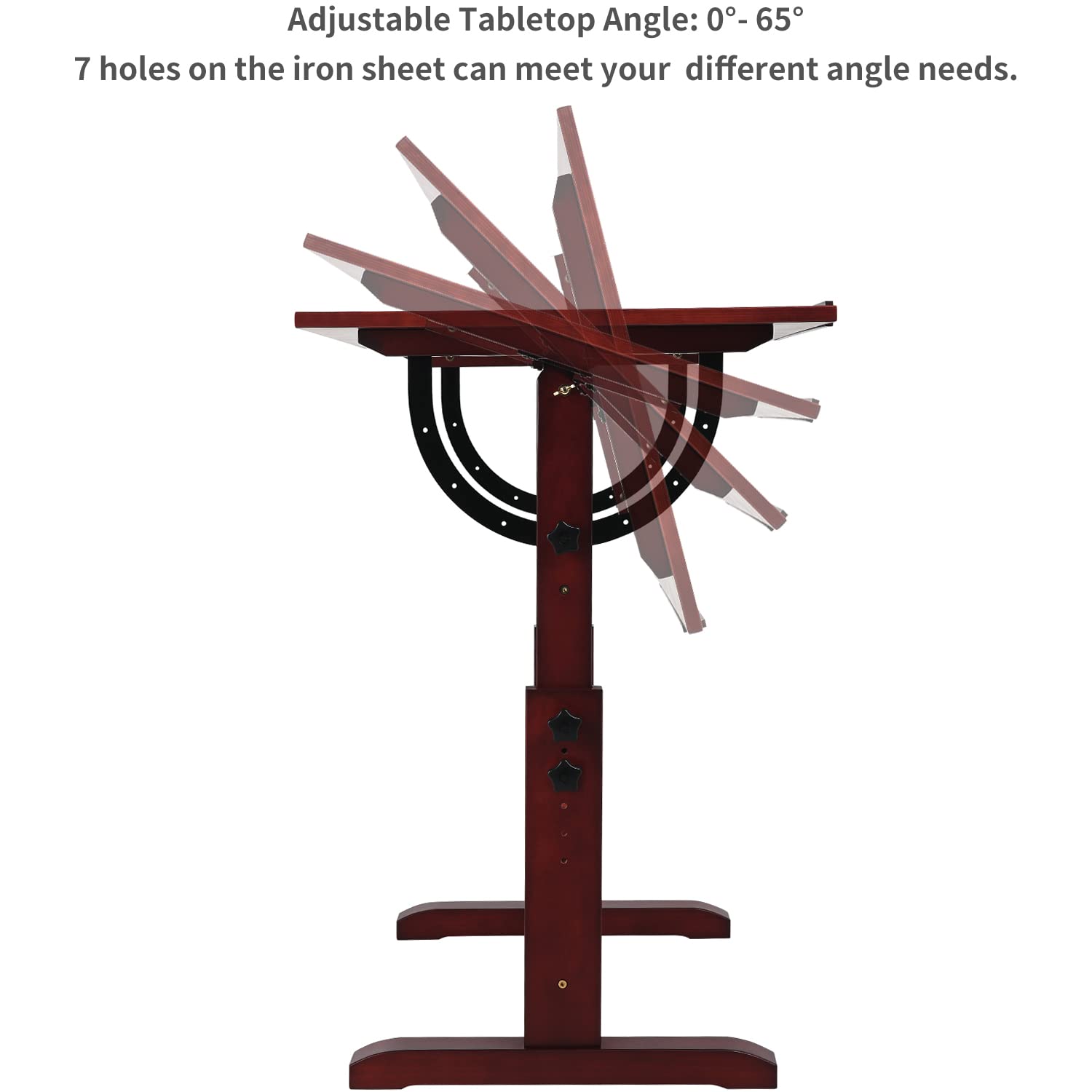 MEEDEN Wood Drafting Table,Artist Drawing Table with Height Adjustable