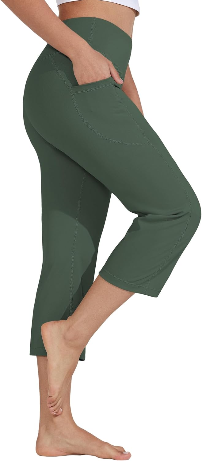 Willit Women's Yoga Capris Pants High Waist Leggings Crop Straight Leg Athletic Exercise Workout Capris 21" - Image 3