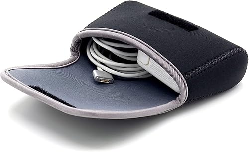 Vista 9 de LENTION Tech - Bolsa organizadora resistente al agua, bolsa compacta para cables para cargador de MacBook, banco de energía, cables USB, Beige,Gris