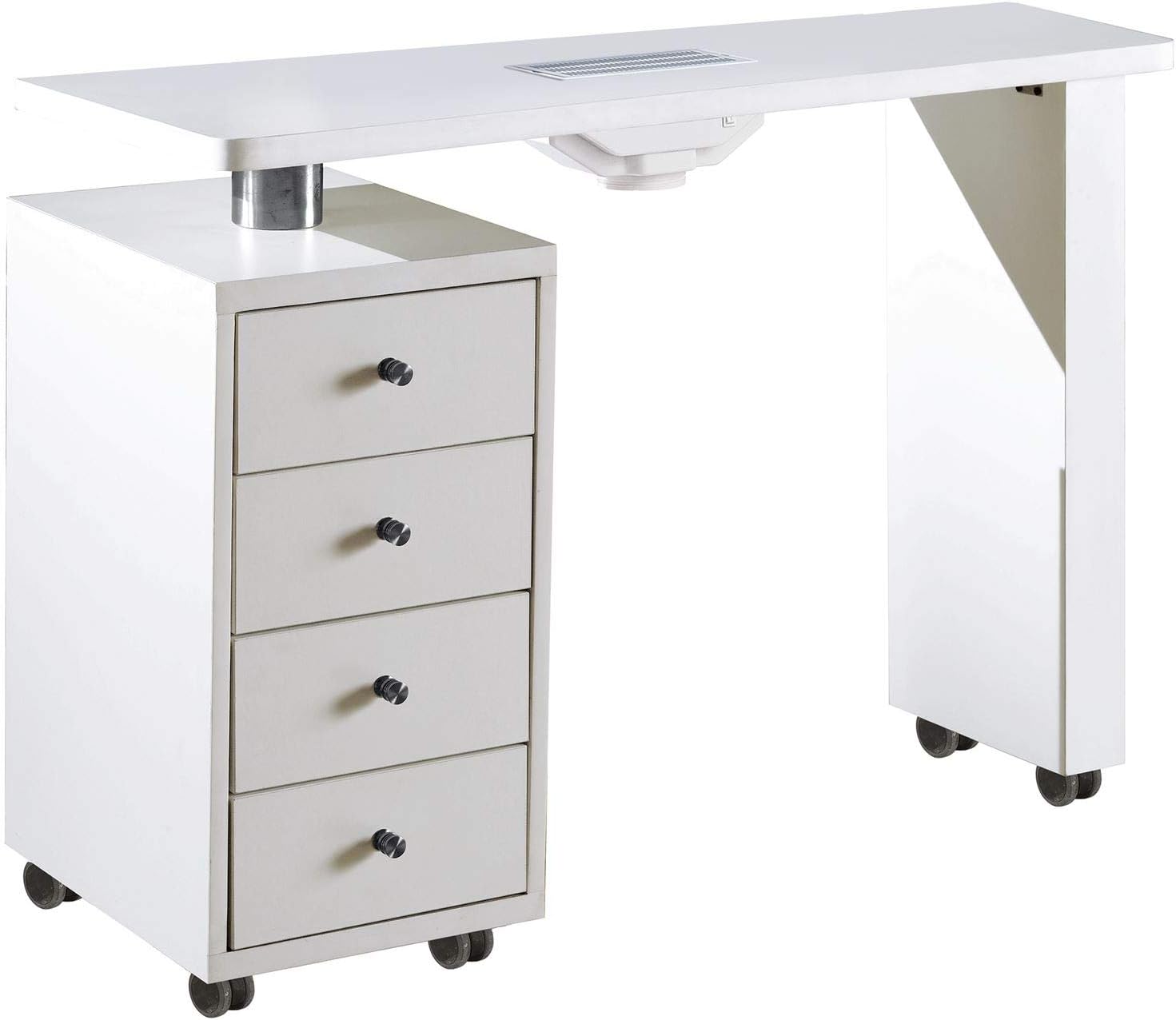 Urbanity Rio Large Professional Nail Station Salon Manicure Nail Polish Table Desk White