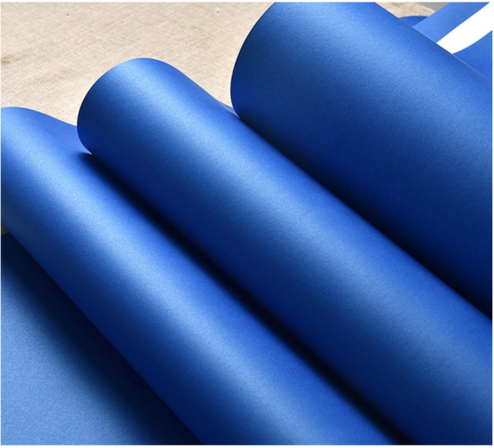 Papier Peint intissé Bleu 0,53 m x 9,5 m, 3D, Moderne, Minimaliste, Couleur Unie, pour Salon, Chambre à Coucher, arrière-Plan TV