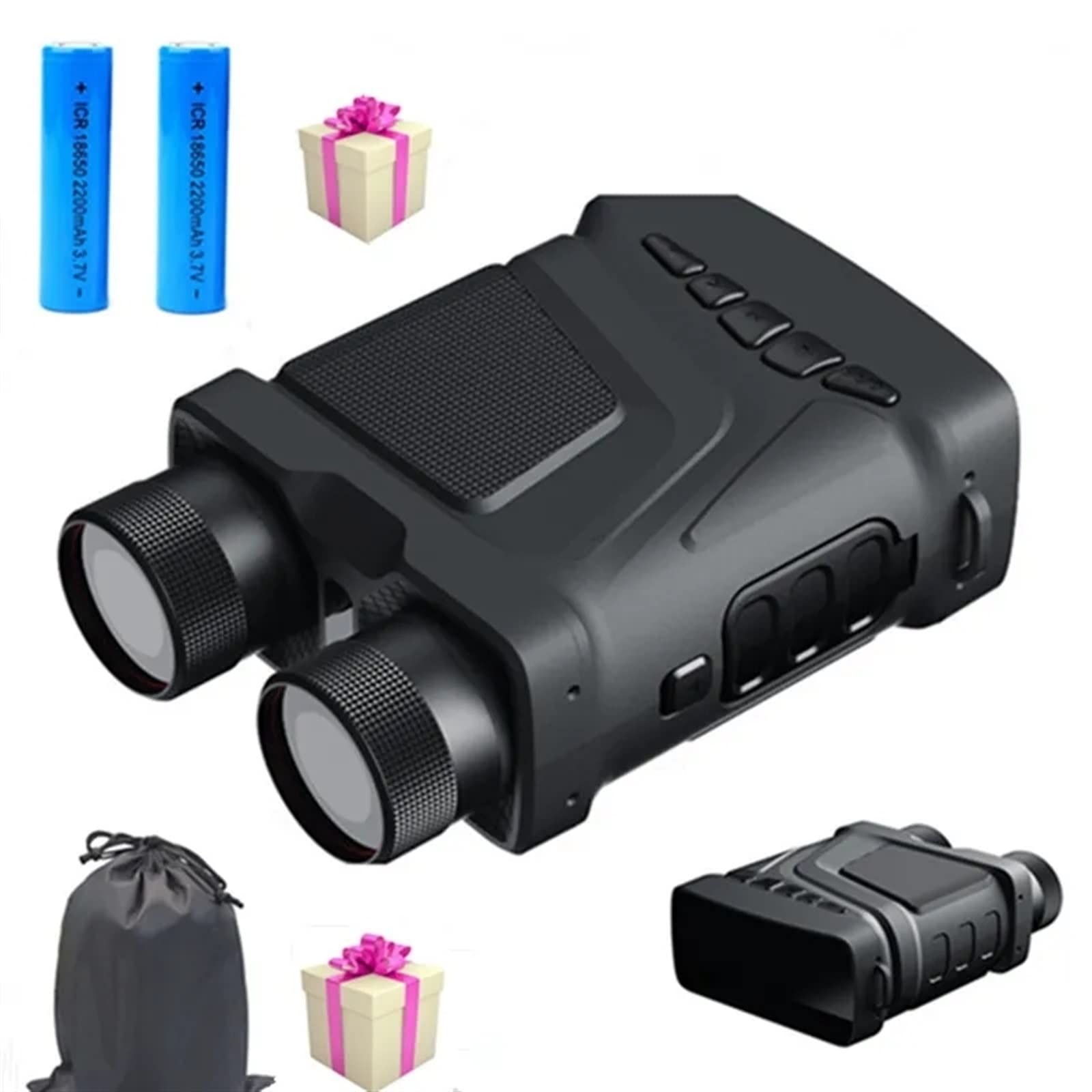 Rechargeable Night Vision Binoculars 850nm Infrared HD 5X Digital Zoom Telescope Night Goggles for Camping Surveillance