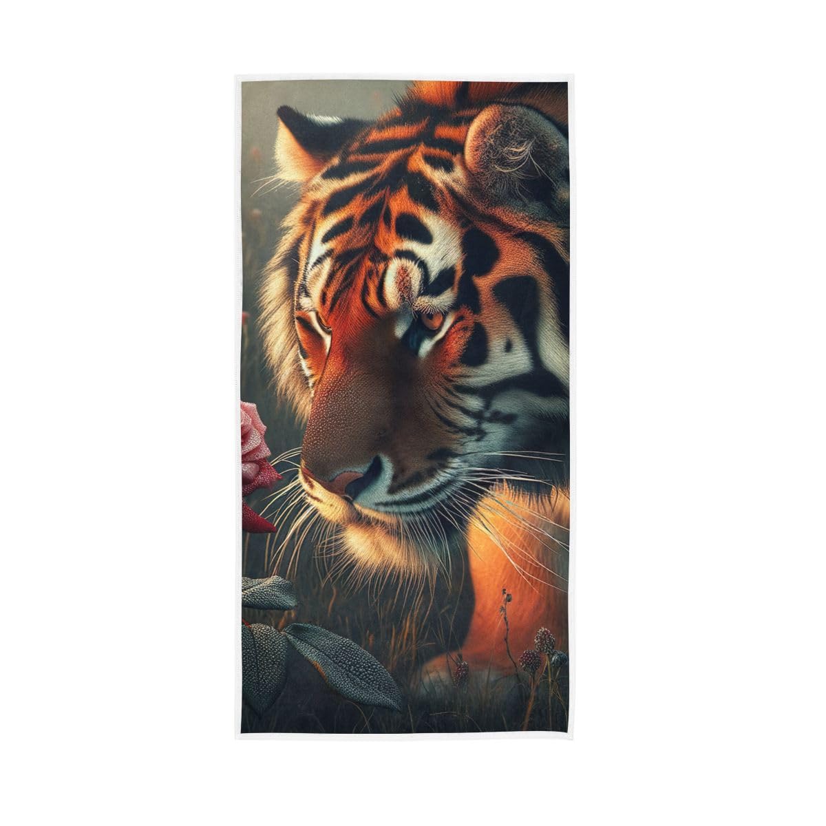 HUYGD Rose and Animal Hand Towels for Bathroom Clearance, Hand Towel for Bathroom, Travel, Camp, Hotel, Spa 15 x 30 Inches