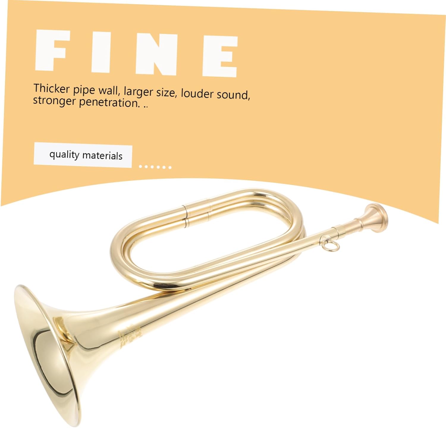 Holibanna Golden Brass Standard Trumpet for Students Beginner Instrument Early Learning Tool Multipurpose Musical Instrument for Boys School Band Performance
