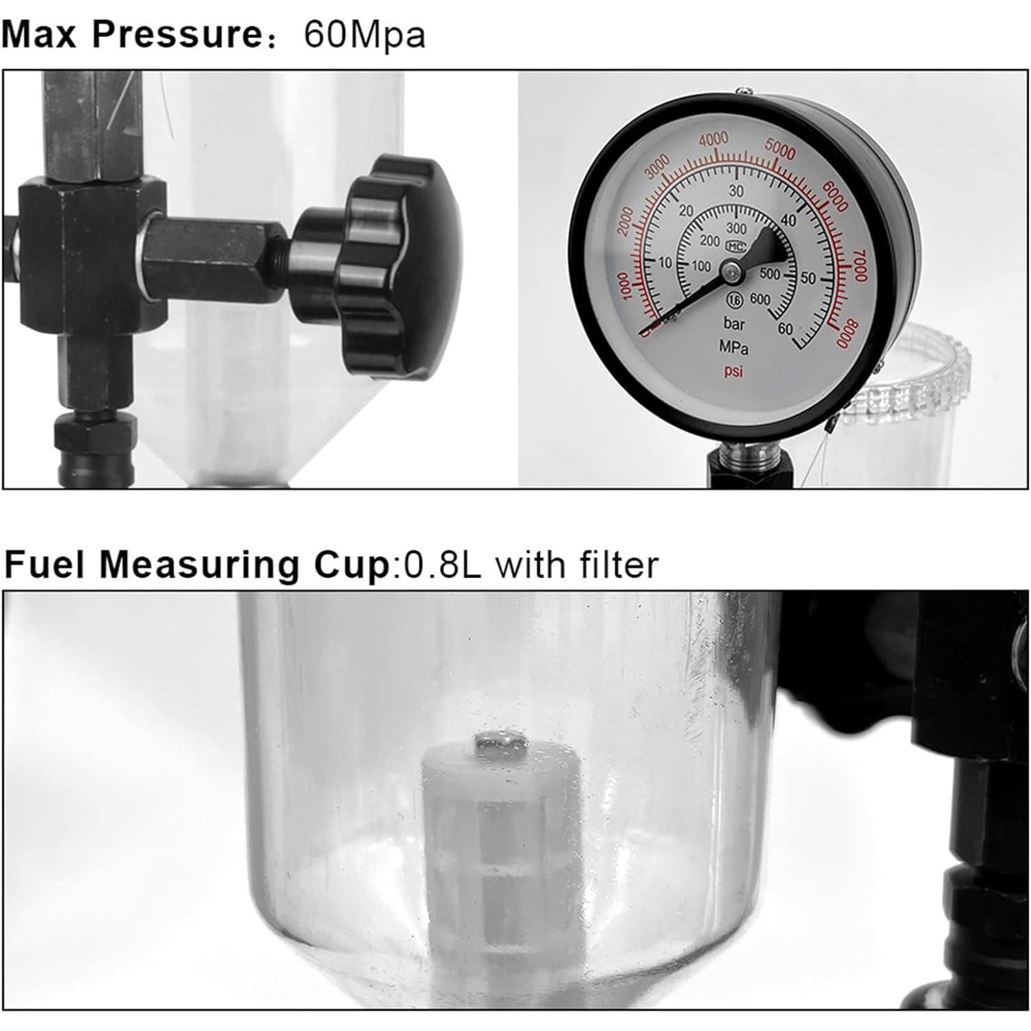 Testeur d'injecteur Diesel Multifonction CR-C, Outil de réparation d'injecteur de Carburant d'entraînement d'injecteur à Rampe Commune Diesel d'injecteur S60H