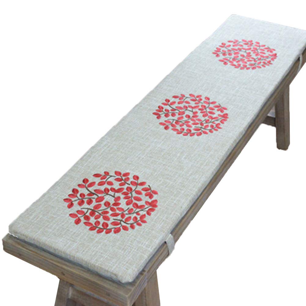 Coussin de banc de terrasse déhoussable en coton doux de 80 x 30 cm avec liens de fixation
