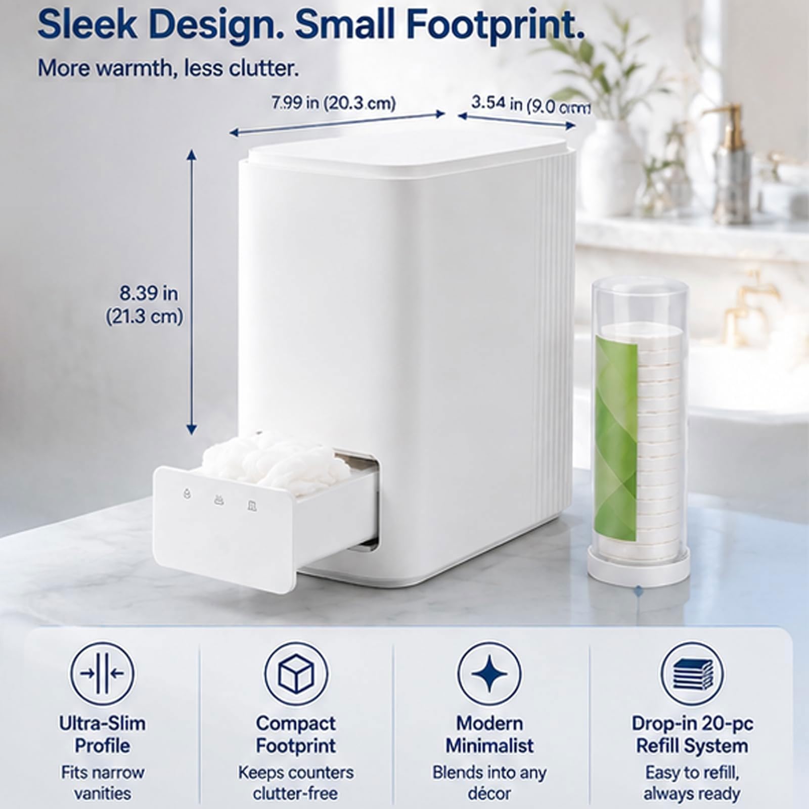 Dispensador de toallas calientes de 500 W, calentador de toallas de calentamiento rápido con cajón extraíble, capacidad de 40 toallas, temperatura constante de 55 °C para uso en casa, salón de belleza