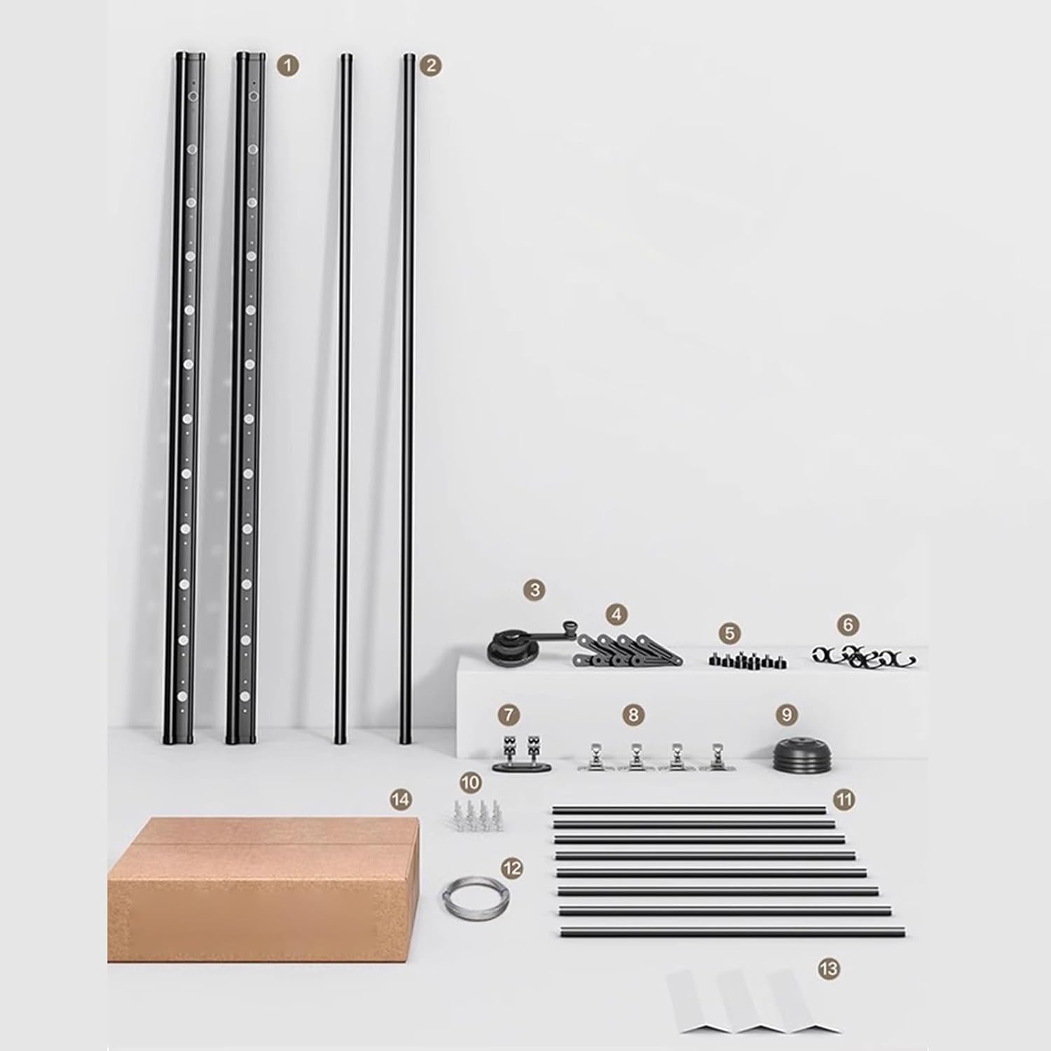 Electric Drying Rack Ceiling Mounted Hand Crank Lifting Clothes Hanger Single Pole Clothes Hanger Balcony Manual Household Automatic Clothes Hanger Lifting,White-1.5m