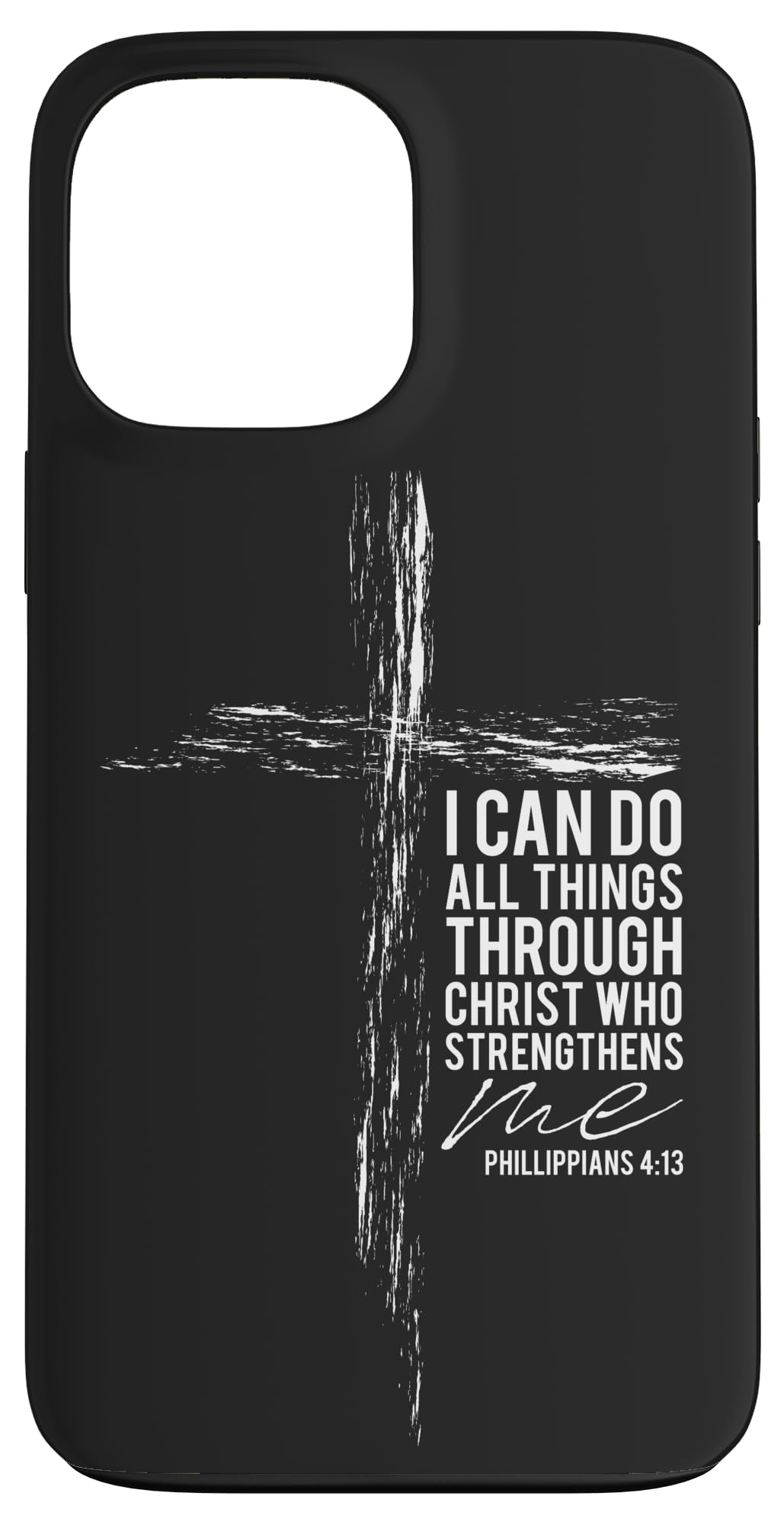 iPhone 13 Pro Max Christian Cross Religious Bible Verse Philippians 4:13 Faith Case