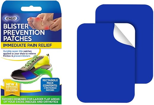 ENGO Rectangle Blister Prevention Patches | Trim to Fit Boots, Skates, Cleats, Helmets, Equipment, Other Footwear Rectangle