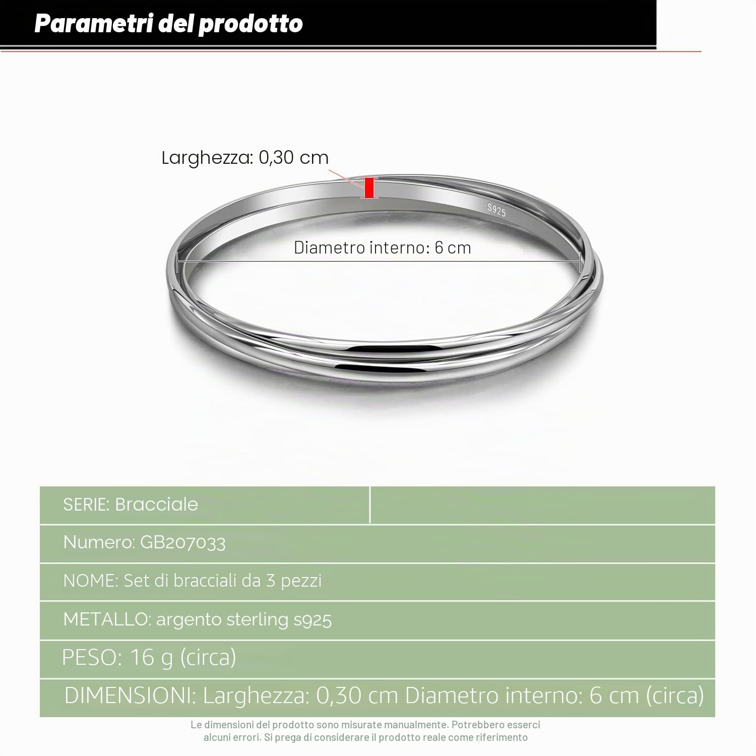 Dankadi Bracciale sottile in argento 925, 3 mm, largo piatto, semi-rotondo, 60, 65, 68 mm, confezione da 1/2/3 mm, liscio, semplice, stile classico, per donna e ragazza madre