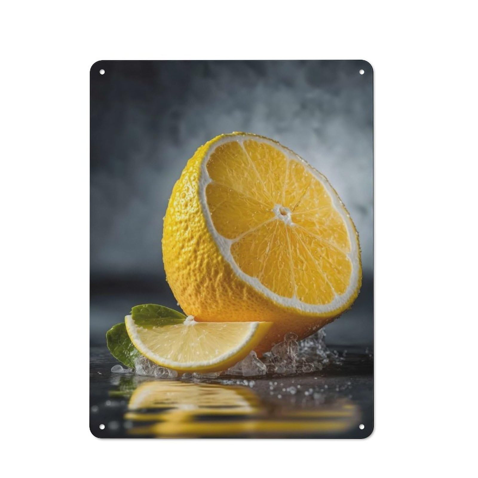 Junmoney Portrait Of Lemon Art Rustic Metal Sign 40X30cm For Hobby Room Or Studio, For Kitchen, Dining Room And Home Bar Wall Decor