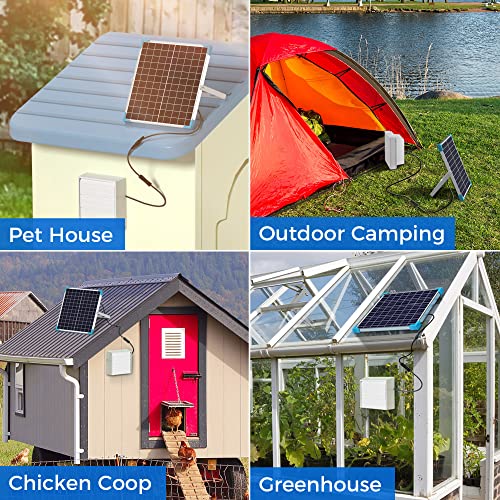 Voltset Solar Powered Fan, 20W Panel Ip65 Waterproof With Exhaust Fan For Greenhouse, Shed, Chicken Coop, Pet Houses, Outside, Vs-Us-Fan-20W #TOP1