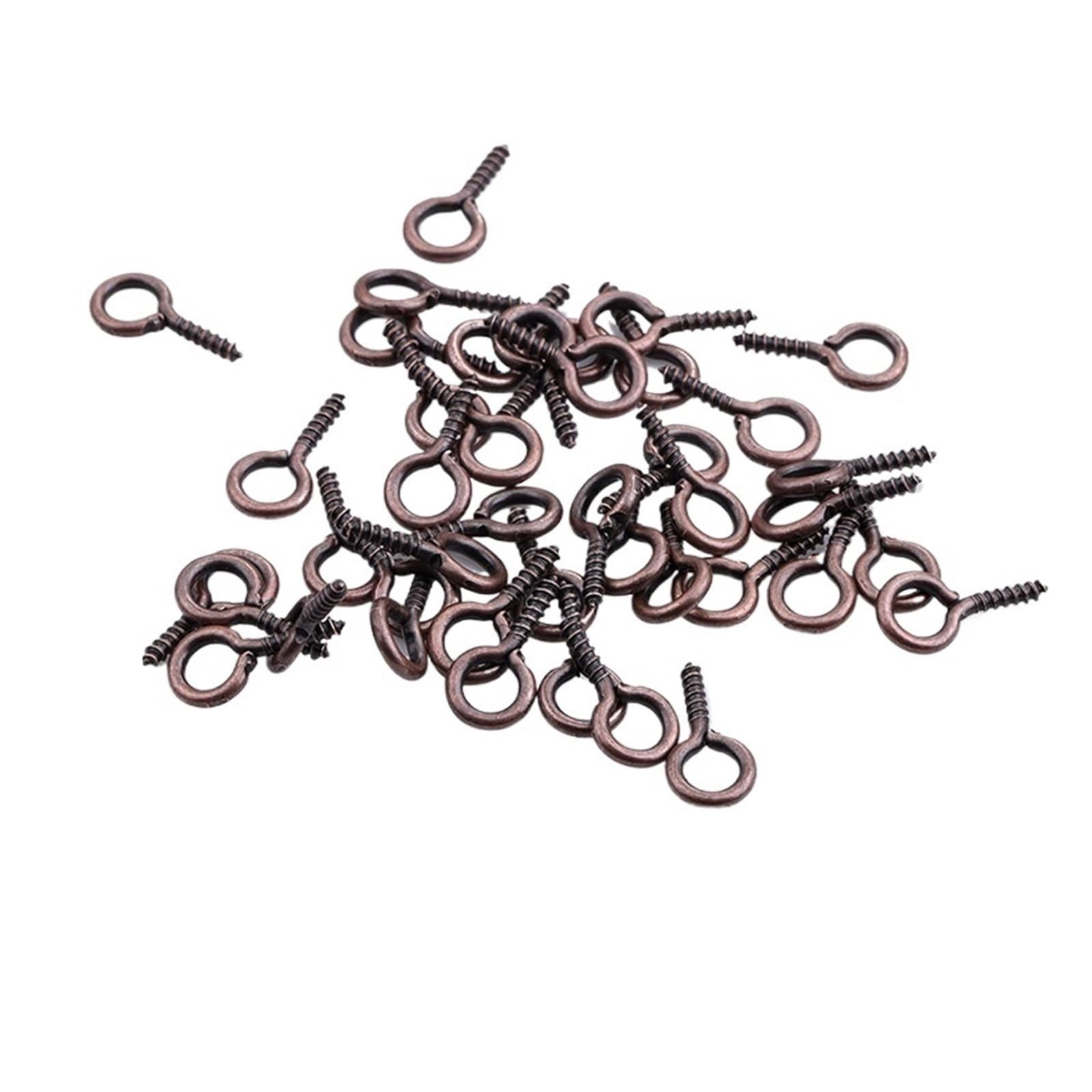 Wkręcane haczyki 100 szt. Oczka gwintowane zatrzaski ze stali nierdzewnej haczyki półprodukty do biżuterii do robienia majsterkowania(Copper,8mm)