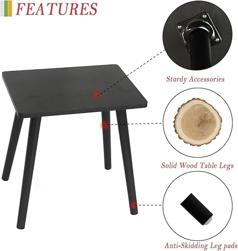 Miniatura 4 de AWASEN Mesa auxiliar, mesa auxiliar pequeña para sala de estar, dormitorio, oficina, espacios pequeños, mesa auxiliar moderna con madera maciza,