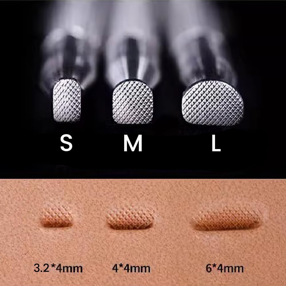 Leather Stamps 3Pcs Checkered Stamps Steep Angle Beveler Set Stainless Steel Leather Stamping Tools Professional Carving Craft Leathercrafting