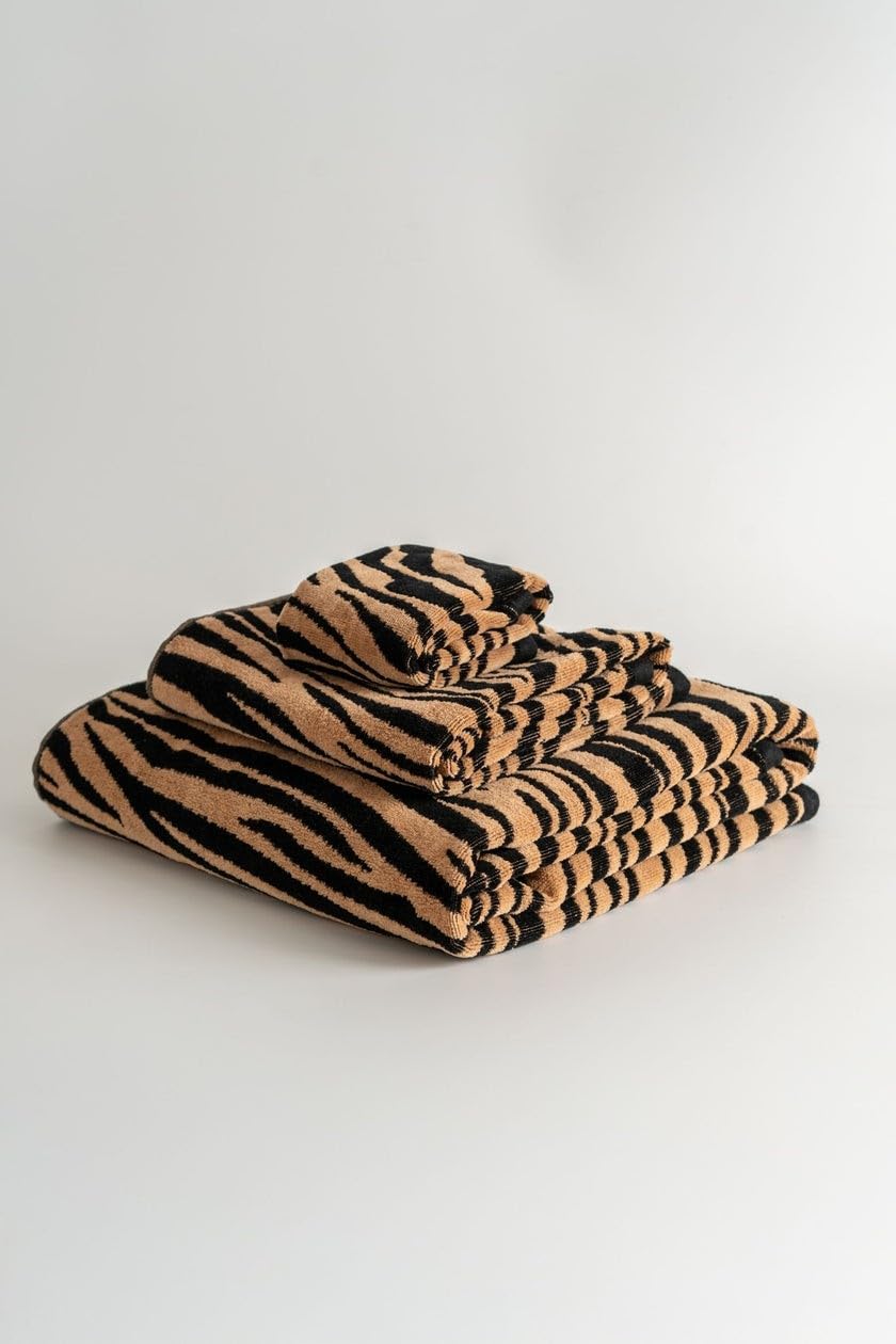 Soley Tiger 3'lü Havlu Seti 30x50-50x90-70x140 -Kaplan